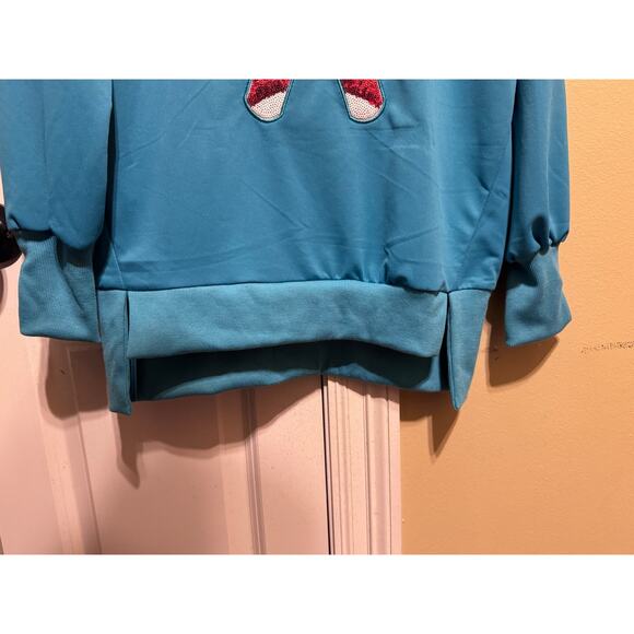 Women's Christmas Sequin Candy Cane Sweatshirt Crewneck Size Small - Picture 3 of 8